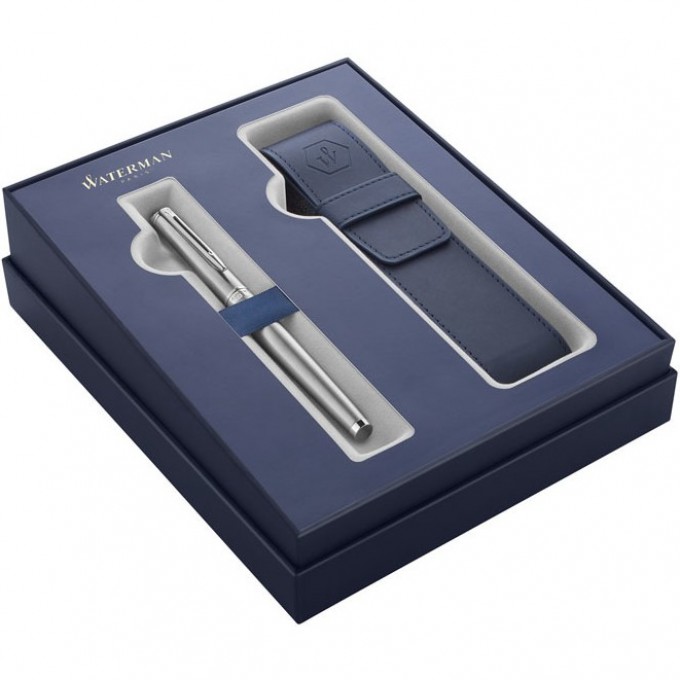 Подарочный набор WATERMAN HEMISPHERE с перьевой ручкой и чехлом Stainless Steel CT перо M 2122041 Подарочный набор WATERMAN HEMISPHERE с перьевой ручкой и чехлом Stainless Steel CT перо M 2122041