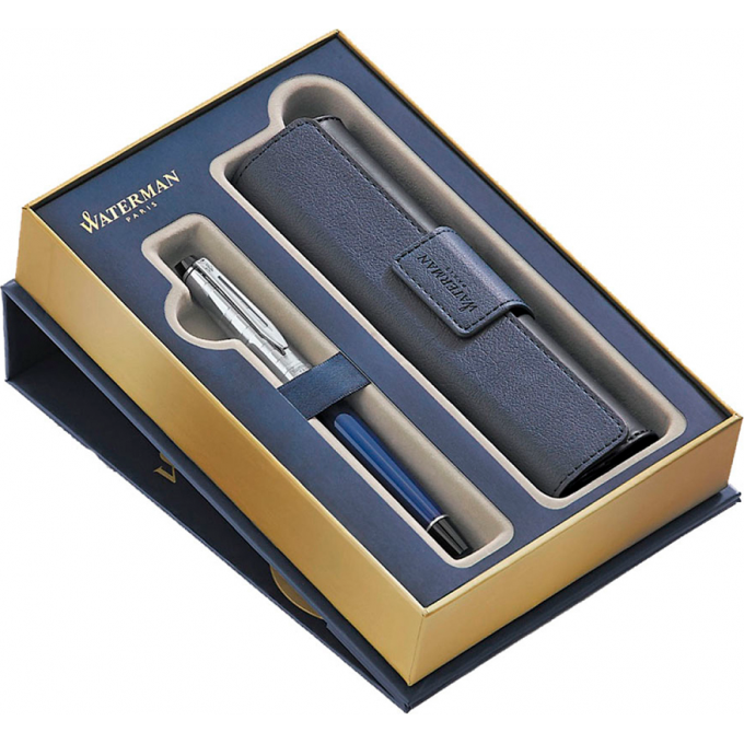 Подарочный набор WATERMAN: ручка перьевая WATERMAN EXPERT DELUXE BLUE CT с чехлом для ручки 1978713 Подарочный набор WATERMAN: ручка перьевая WATERMAN EXPERT DELUXE BLUE CT с чехлом для ручки 1978713